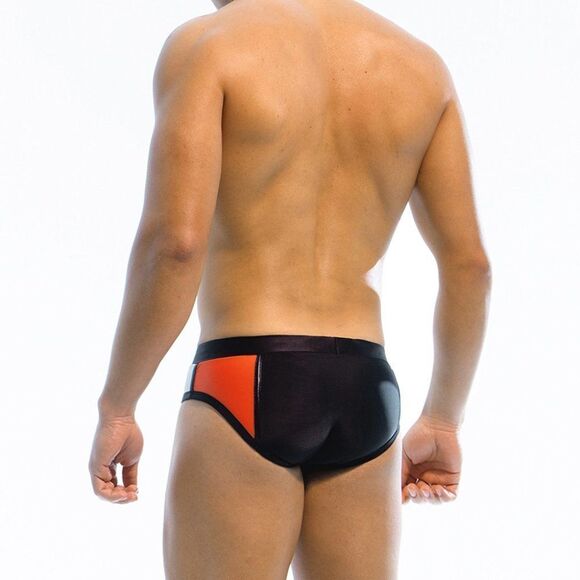 Men's low rise contoured Mondrian color blocked swim briefs speedo Black Size XL - Picture 3 of 6